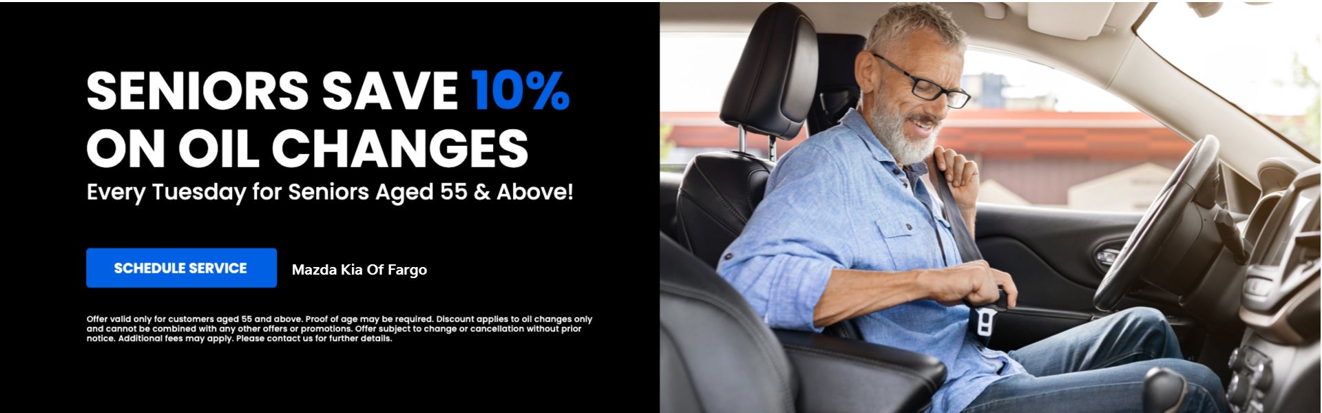 Seniors Save 10% on Oil Changes Every Tuesday for 55 and up