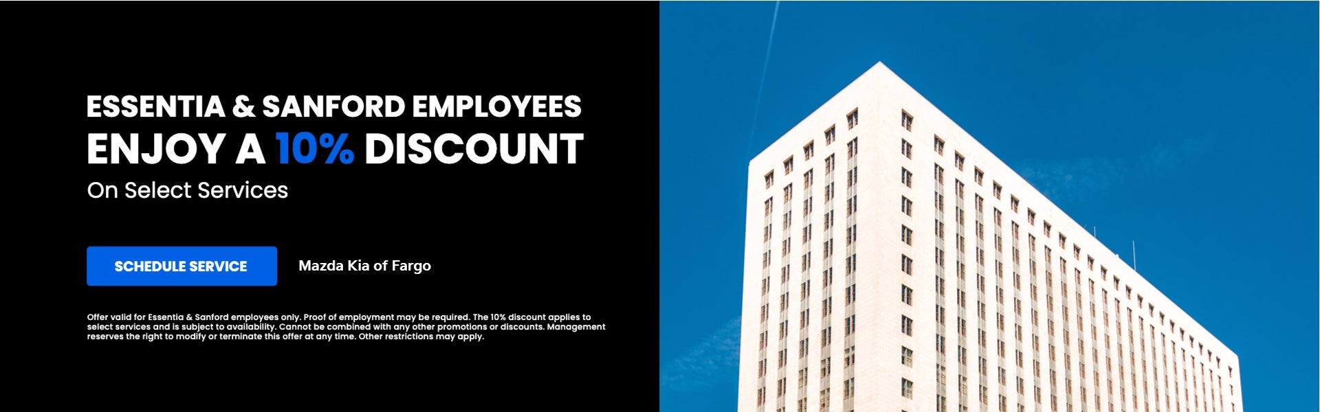 Essentia and Sanford Employees Get a 10% Discount on Service